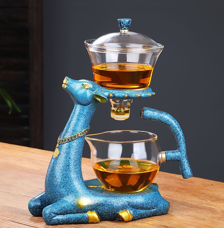 一鹿高升茶具 自動玻璃茶具家用泡茶壺一體式磁吸感應茶壺公道杯泡茶器